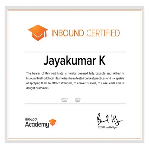 Certified Inbound Marketing Professional | Inbound marketing cerification 201...