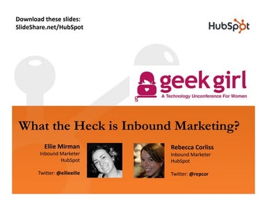What the Heck is Inbound Marketing? HubSpot