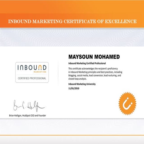 Inbound Marketing Professional Certificate