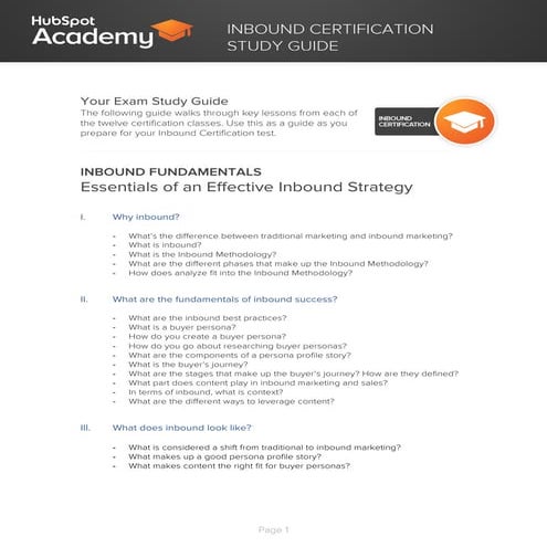 Inbound study guide