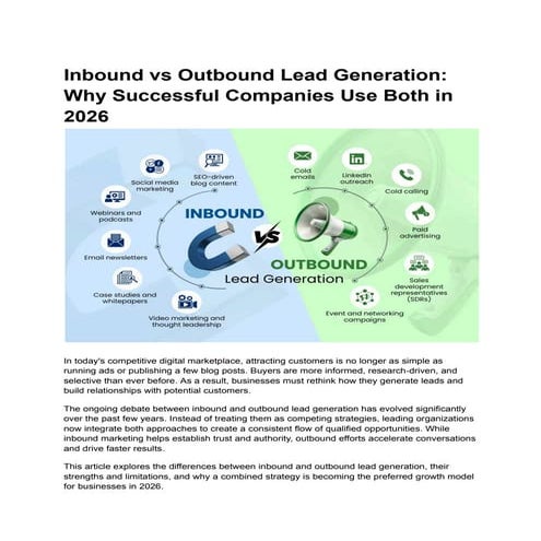 Inbound vs Outbound Lead Generation: Strategies for Business Growth in ...