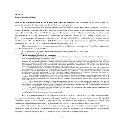 Comunicado sobre Inconstitucionalidad Sobre de la Ley del Impuesto Sobre la R...