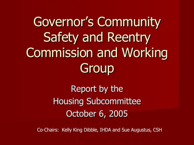 Incarceration, Reentry & Homelessness