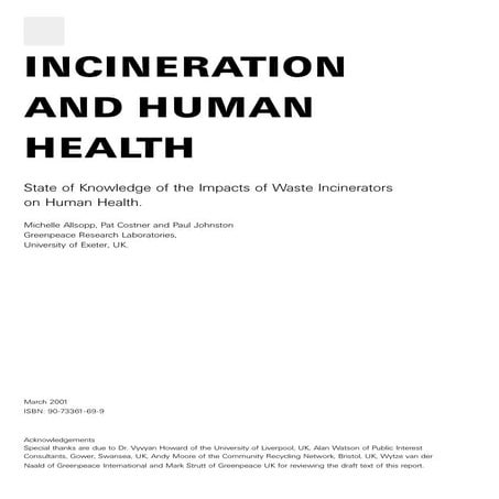 Inceneration and health