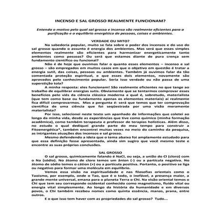 Incenso e Sal Grosso realmente funcionam?