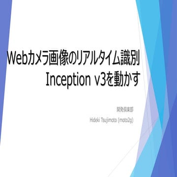 Webカメラ画像のリアルタイム識別 / Web Cam Image Recognition with Inception V3