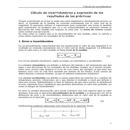 Propagación de la incertidumbre | PDF