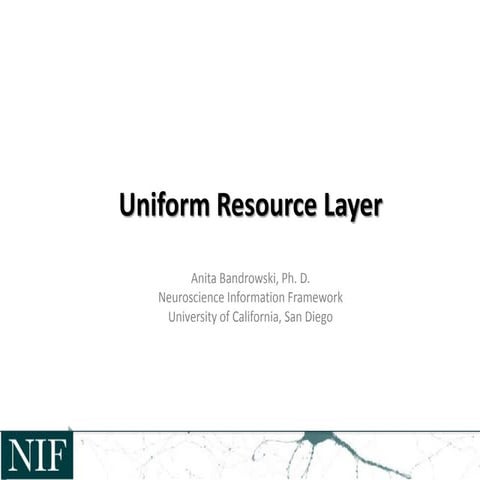 INCF 2013 - Uniform Resource Layer
