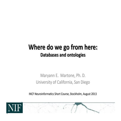 Databases and Ontologies:  Where do we go from here?