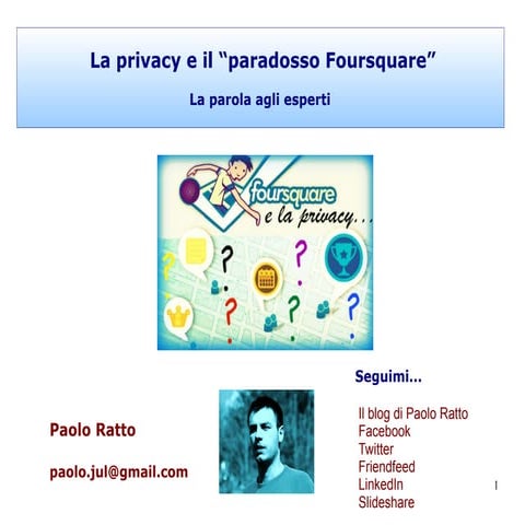 La privacy e il paradosso Foursquare