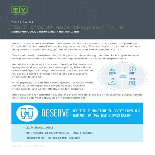Incident Response Whitepaper - AlienVault