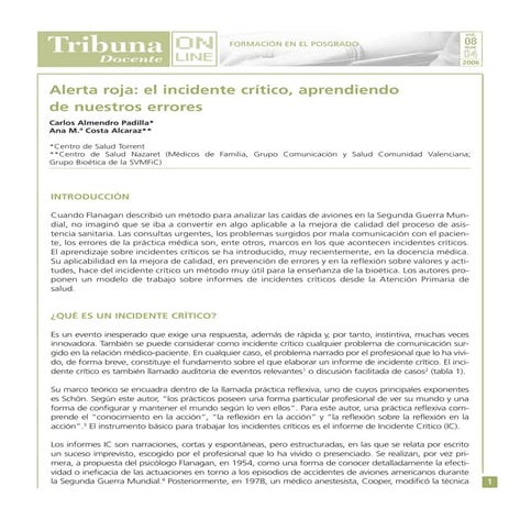 Incidente Crítico (Tribuna Docente On-Line)