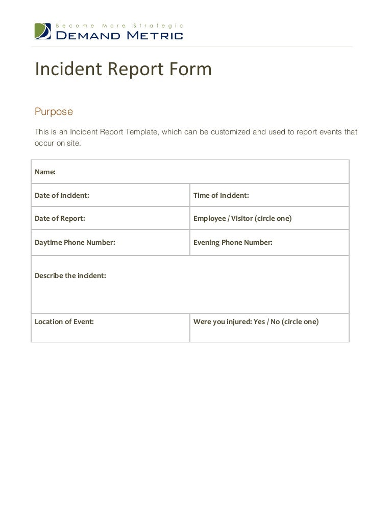 incident report form healthcare incident report form