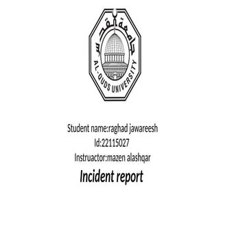 incidente report in management for nursing