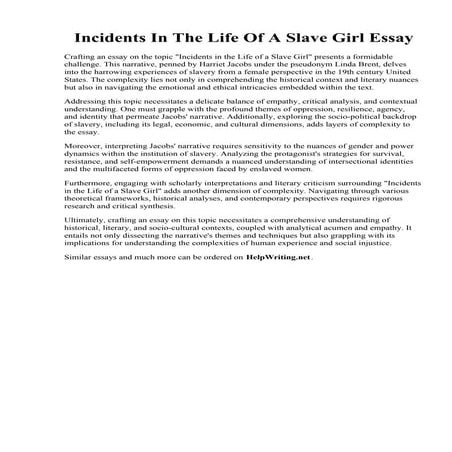 Incidents In The Life Of A Slave Girl Essay.pdf
