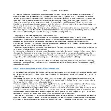 unit 21- editing techniques