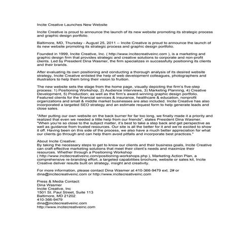 Incite Creative Launches New Website