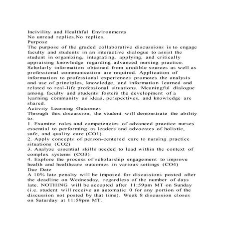 Incivility and healthful environments no unread replies.no replie