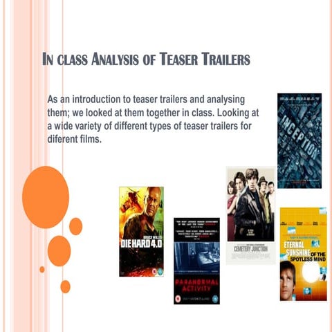 In class analysis of teaser trailers