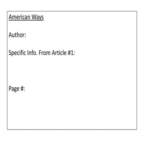 In class essay note cards format