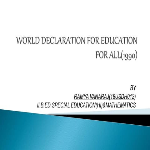 world declaration for Education for all -1990