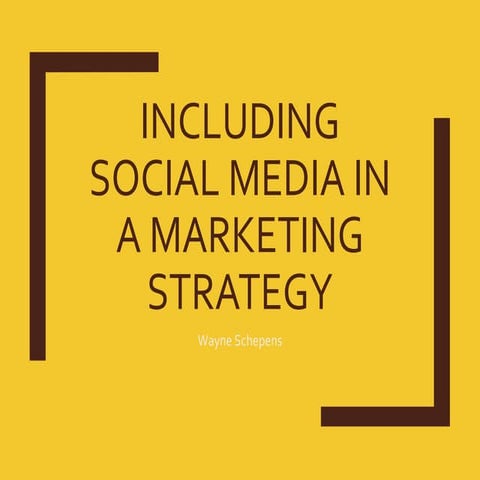 Including Social Media in a Marketing Strategy