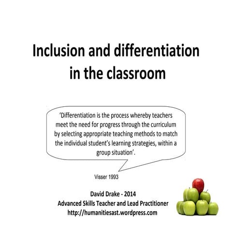 Inclusion and differentiation in the classroom