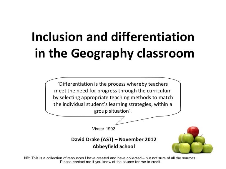 Inclusion and differentiation in geography