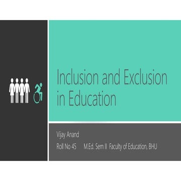 Inclusion and exclusion in education