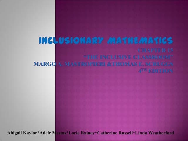 Inclusionary mathematics pp
