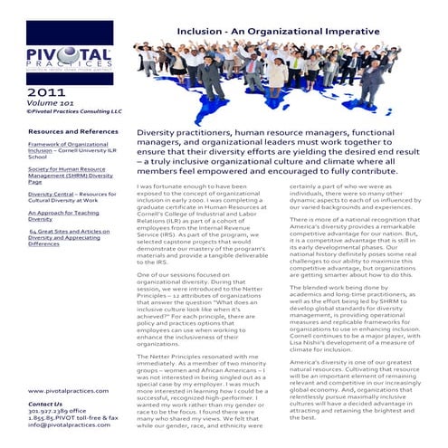 Inclusion As an Organizational Imperative