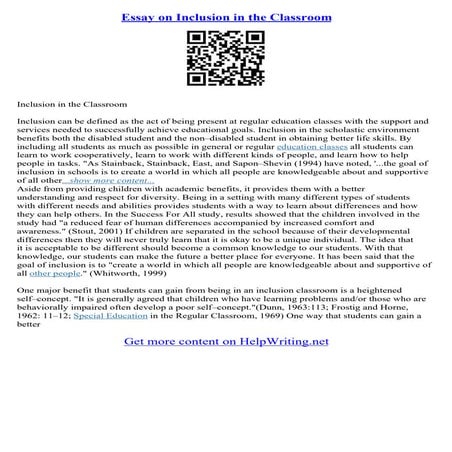 Inclusion Essay