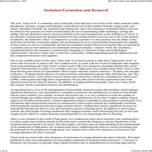 Inclusion formation   afs