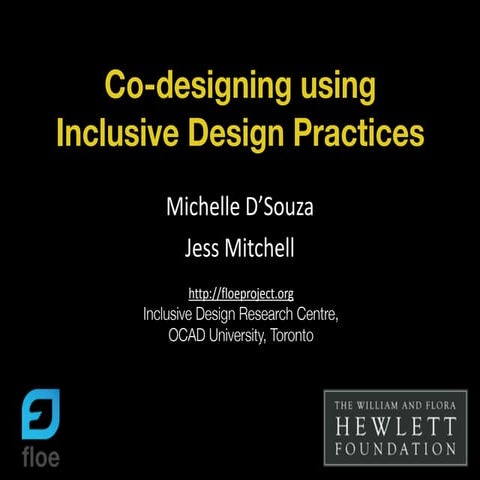Co-designing using Inclusive Design Practices