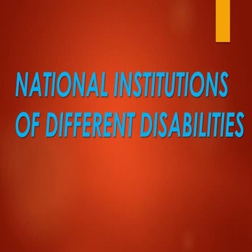 national institutes of different disabilities