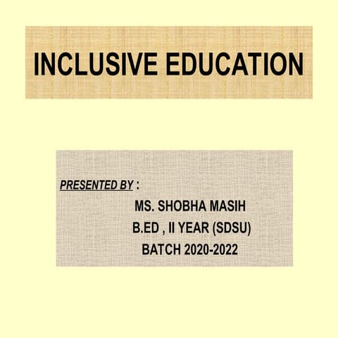 Introduction of Inclusive Education | PPTX