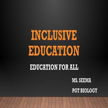 Models of inclusive education | PPTX