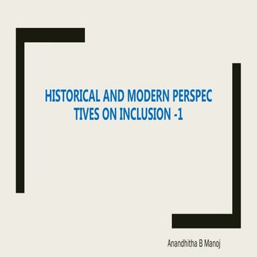 Historical and Modern Perspectives on Inclusion in Education | PPTX