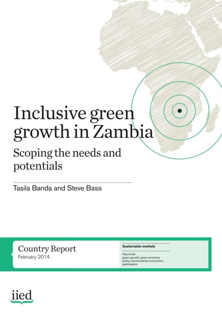 Inclusive Green Growth in Zambia - Scoping the Needs and Potentials