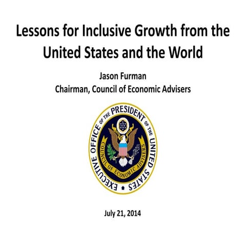 Lessons for Inclusive Growth from the US & the World - by Jason Furman