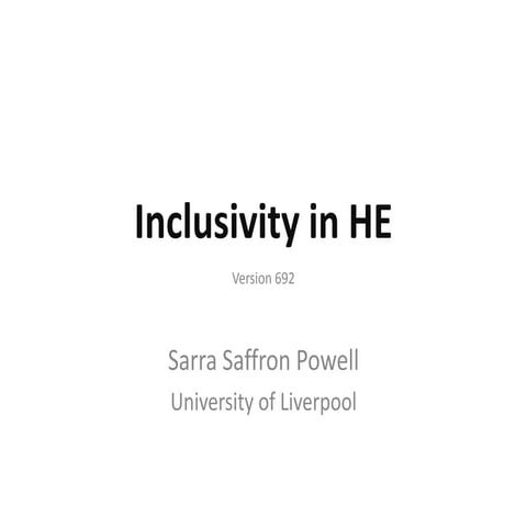 Inclusion and diversity in higher education jan | PPTX