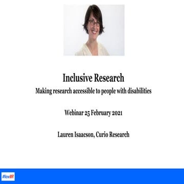 Inclusive Research – Making research accessible to people with disabilities