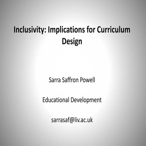 Inclusivity curriculum design