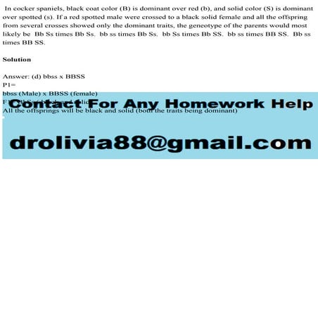 In cocker spaniels, black coat color (B) is dominant over red (b), an.pdf