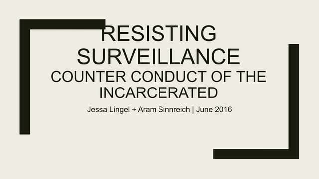 ICA 2016: Resisting Surveillance: Counter Conduct of the Incarcerated