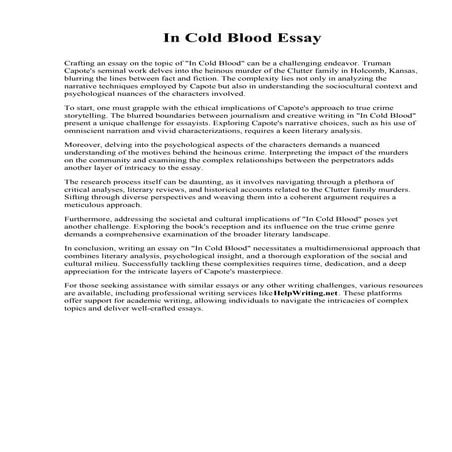 In Cold Blood Essay.pdf