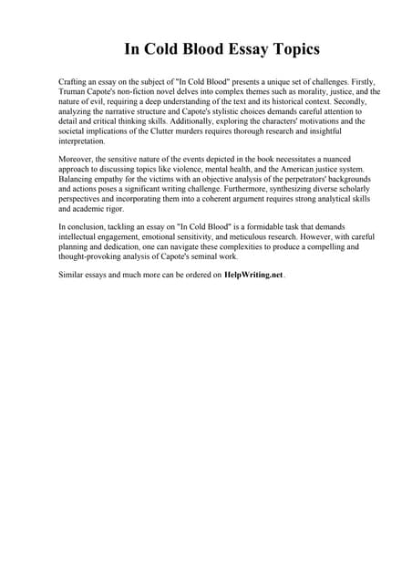 In Cold Blood Essays.pdf