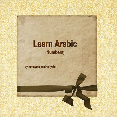 The table below shows examples of arabic numbers | DOCX