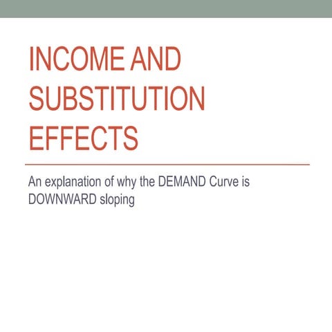 Income Effect and Substitution Effect primer.