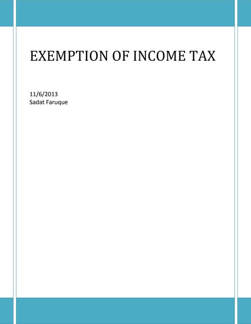Income Exempted from Tax